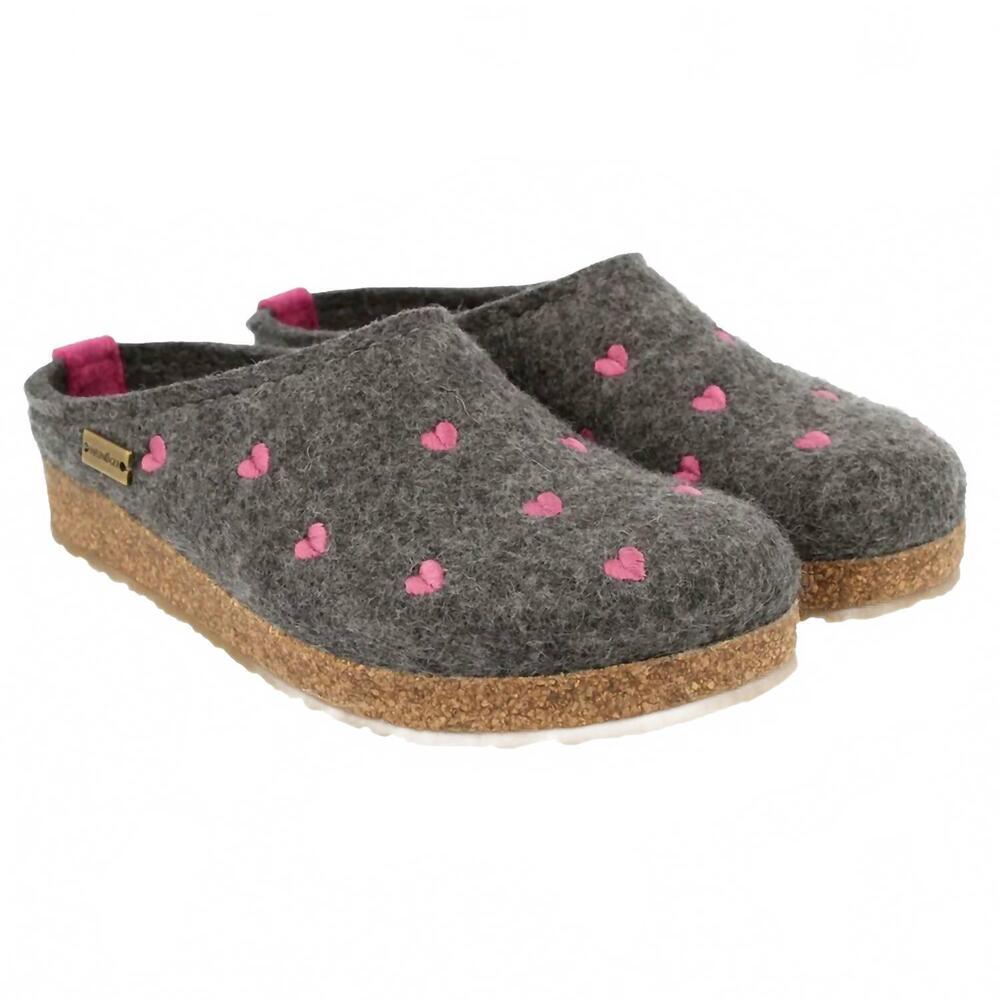 NEW HAFLINGER women's cuoricini clogs in grey